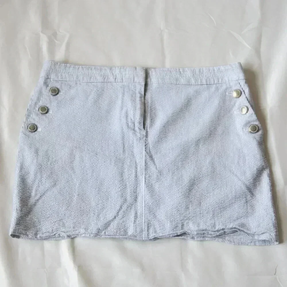 J.CREW Black & White Mini Skirt with Stripes Size 12